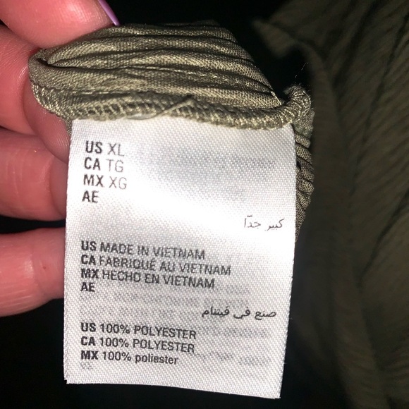 Alfani Short Sleeve Collared MIDI Dress Olive Green XL NWT - Picture 10 of 11